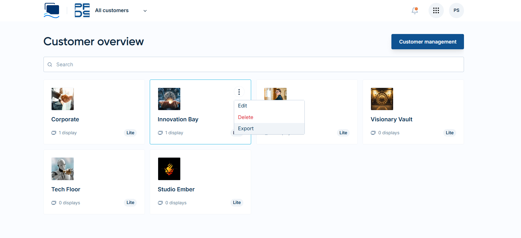 Customer CSV interface